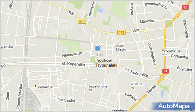 Piotrków Trybunalski, Plac Niepodległości, mapa Piotrków Trybunalski