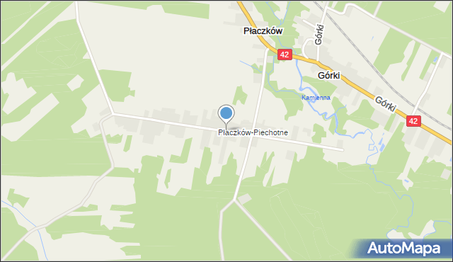 Płaczków, Płaczków-Piechotne, mapa Płaczków