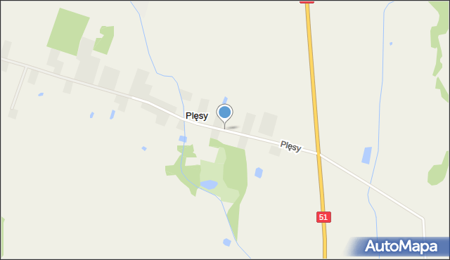 Plęsy gmina Bartoszyce, Plęsy, mapa Plęsy gmina Bartoszyce