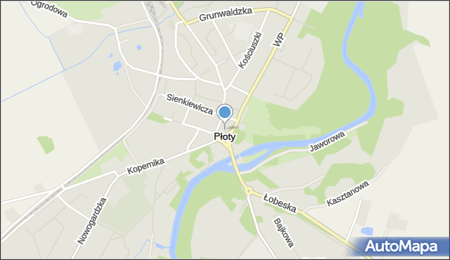 Płoty powiat gryficki, Plac Konstytucji 3 Maja, mapa Płoty powiat gryficki