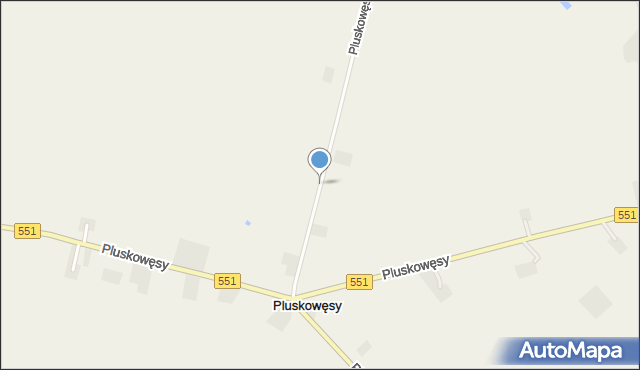 Pluskowęsy gmina Chełmża, Pluskowęsy, mapa Pluskowęsy gmina Chełmża