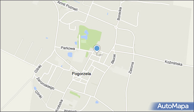 Pogorzela powiat gostyński, Plac Powstańców Wielkopolskich, mapa Pogorzela powiat gostyński