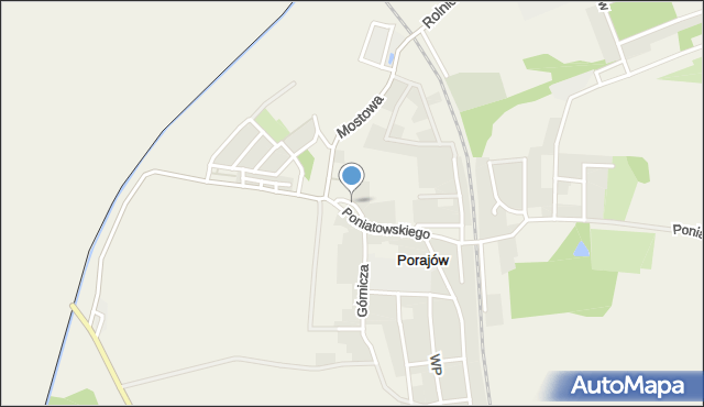 Porajów, Plac Jana Pawła II, mapa Porajów