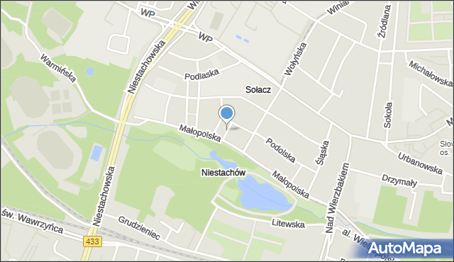 Poznań, Plac Orawski, mapa Poznania