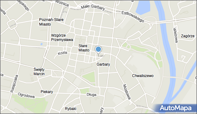 Poznań, Plac Kolegiacki, mapa Poznania