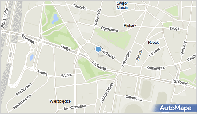 Poznań, Plac Andersa Władysława, gen., mapa Poznania