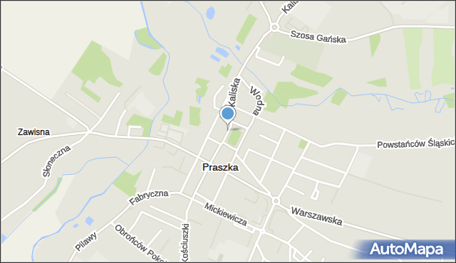 Praszka, Plac Grunwaldzki, mapa Praszka
