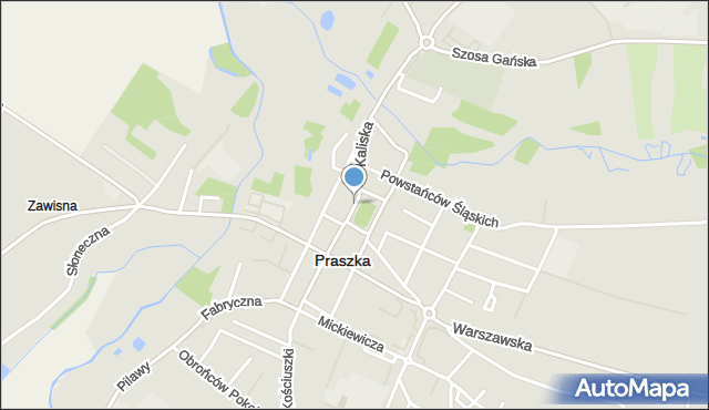 Praszka, Plac Grunwaldzki, mapa Praszka