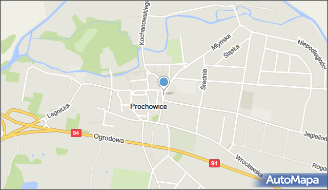 Prochowice, Plac Kopernika Mikołaja, mapa Prochowice