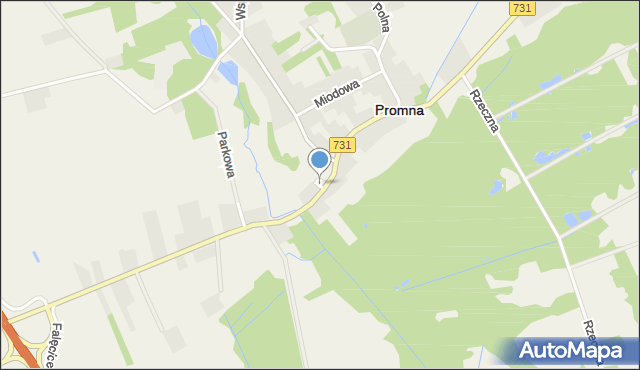 Promna, Plac Wyszyńskiego Stefana, ks. kard., mapa Promna