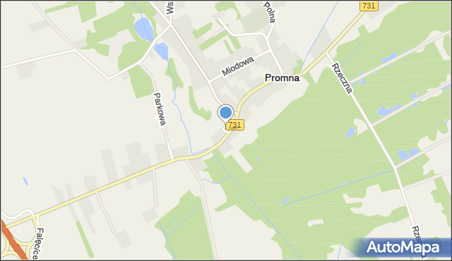 Promna, Plac Wyszyńskiego Stefana, ks. kard., mapa Promna