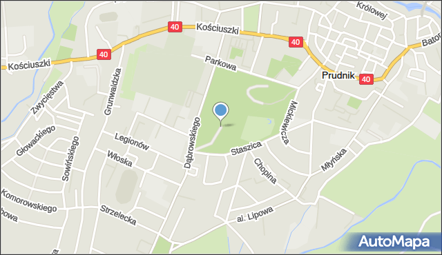 Prudnik, Plac Rodziny Franklów, mapa Prudnik