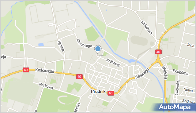 Prudnik, Plac Zamkowy, mapa Prudnik