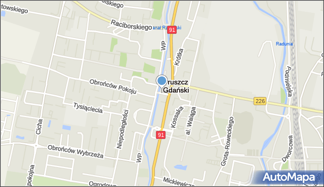 Pruszcz Gdański, Plac Wyzwolenia, mapa Pruszcz Gdański