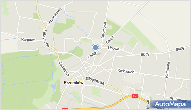 Przemków, Plac Targowy, mapa Przemków