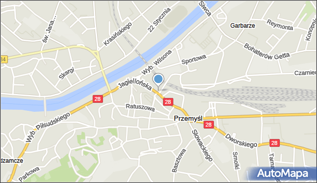 Przemyśl, Plac Pileckiego Witolda, rtm., mapa Przemyśla