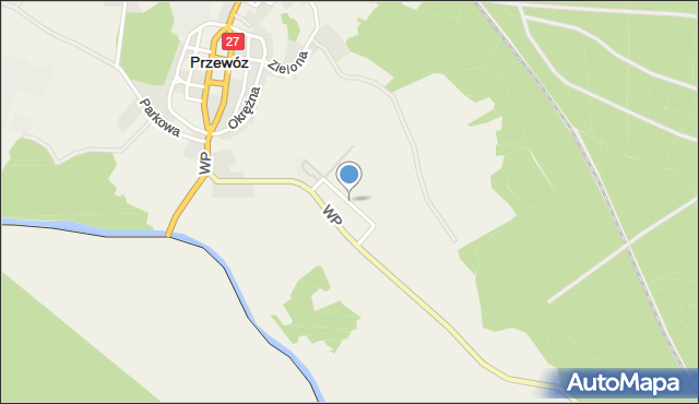 Przewóz powiat żarski, Plac Targowy, mapa Przewóz powiat żarski