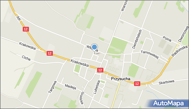 Przysucha, Plac Żeromskiego Stefana, mapa Przysucha