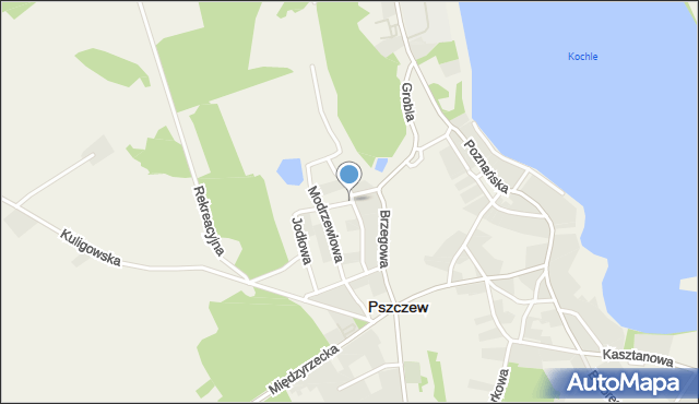 Pszczew, Plac Zamielno, mapa Pszczew