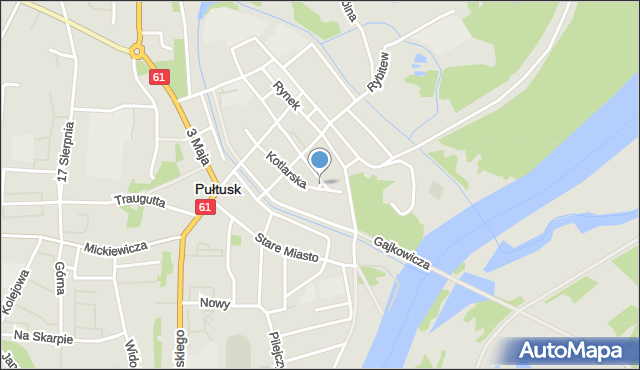 Pułtusk, Plac Piłsudskiego Józefa, marsz., mapa Pułtusk