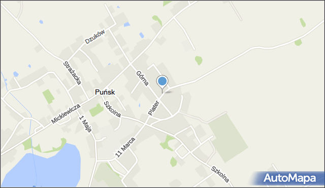 Puńsk, Plater Emilii, mapa Puńsk