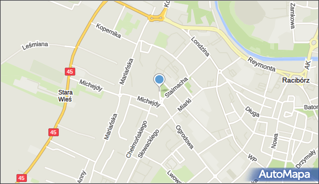 Racibórz, Plac Bohaterów Westerplatte, mapa Racibórz