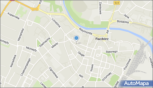 Racibórz, Plac Księżnej Ofki Piastówny, mapa Racibórz