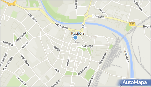 Racibórz, Plac Targowy, mapa Racibórz