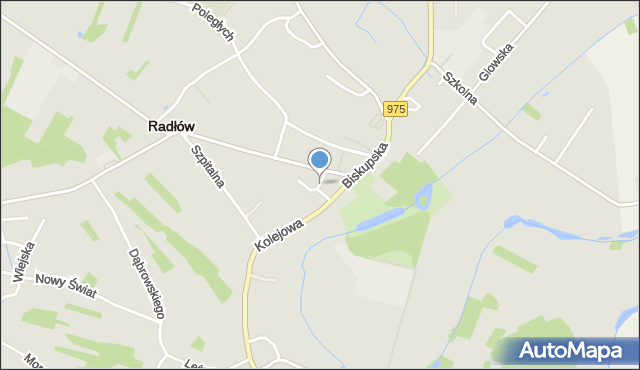 Radłów powiat tarnowski, Plac Kościuszki Tadeusza, gen., mapa Radłów powiat tarnowski