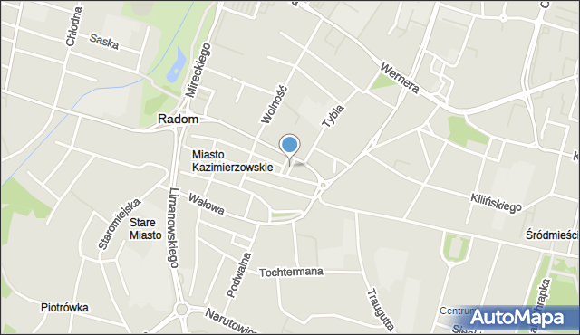 Radom, Plac Reformacji, mapa Radomia