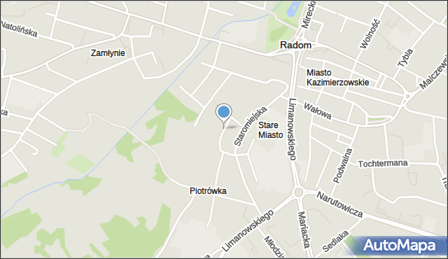 Radom, Plac Stare Miasto, mapa Radomia