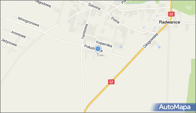 Radwanice powiat polkowicki, Planetarna, mapa Radwanice powiat polkowicki