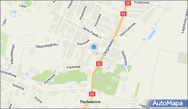 Radwanice powiat polkowicki, Platanowa, mapa Radwanice powiat polkowicki