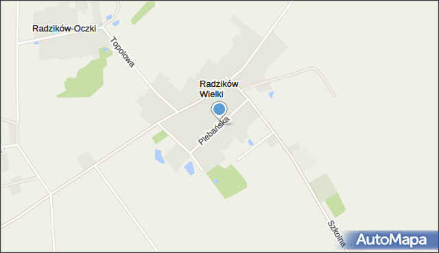 Radzików Wielki, Plebańska, mapa Radzików Wielki