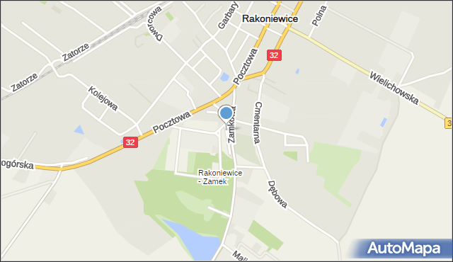 Rakoniewice, Plac Królowej Rodzin, mapa Rakoniewice