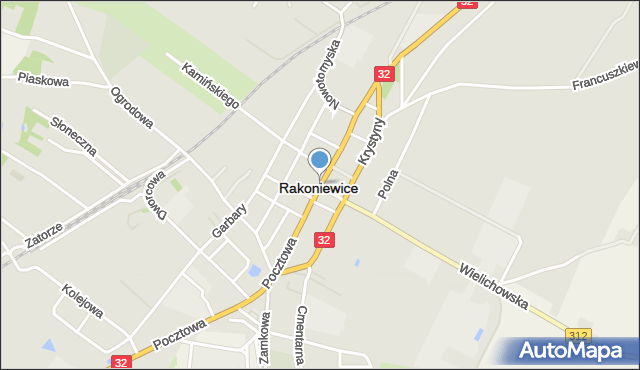 Rakoniewice, Plac Powstańców Wielkopolskich, mapa Rakoniewice
