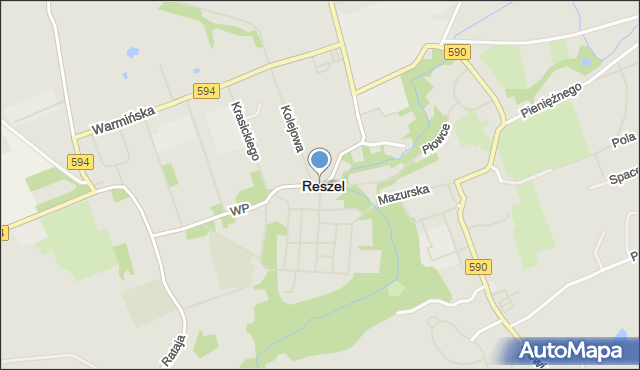 Reszel, Plac Paderewskiego Ignacego Jana, mapa Reszel