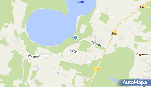 Rogóźno gmina Ludwin, Plażowa, mapa Rogóźno gmina Ludwin