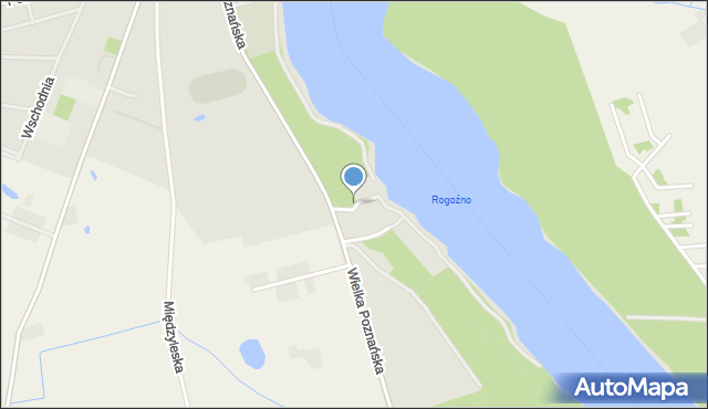 Rogoźno powiat obornicki, Plażowa, mapa Rogoźno powiat obornicki