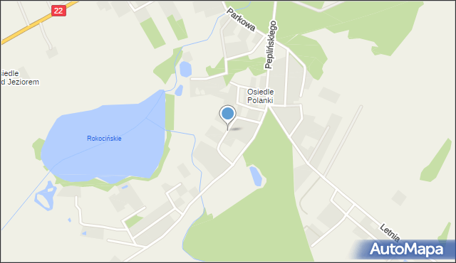 Rokocin, Plażowa, mapa Rokocin