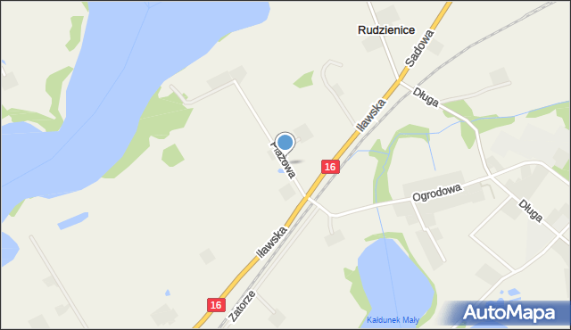 Rudzienice, Plażowa, mapa Rudzienice