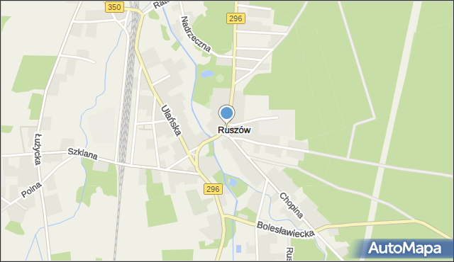 Ruszów gmina Węgliniec, Plac Partyzantów, mapa Ruszów gmina Węgliniec