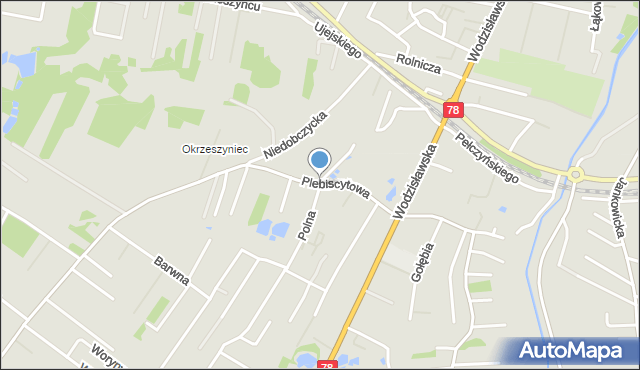 Rybnik, Plebiscytowa, mapa Rybnika