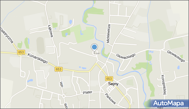 Sejny, Plac Dominikański, mapa Sejny