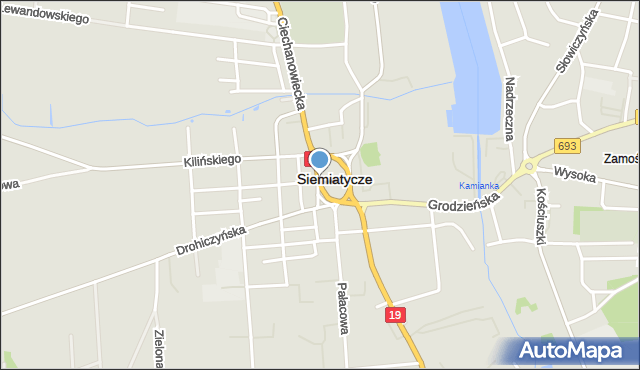 Siemiatycze, Plac Jana Pawła II, mapa Siemiatycze