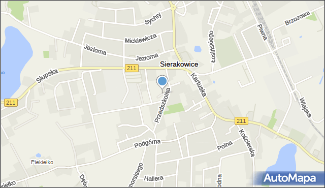 Sierakowice powiat kartuski, Plac Szerokowidze, mapa Sierakowice powiat kartuski