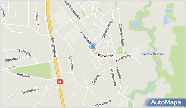 Siewierz, Plac Strażacki, mapa Siewierz