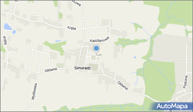 Simoradz, Plac św. Jakuba, mapa Simoradz