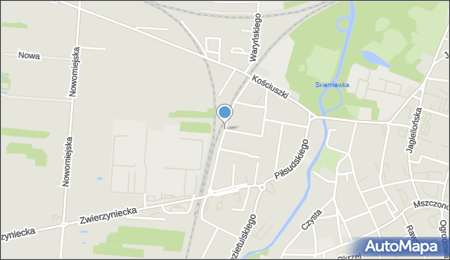 Skierniewice, Plantowa, mapa Skierniewic