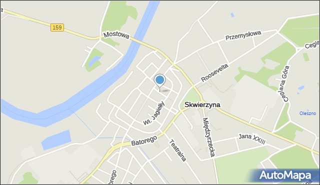 Skwierzyna, Plebańska, mapa Skwierzyna